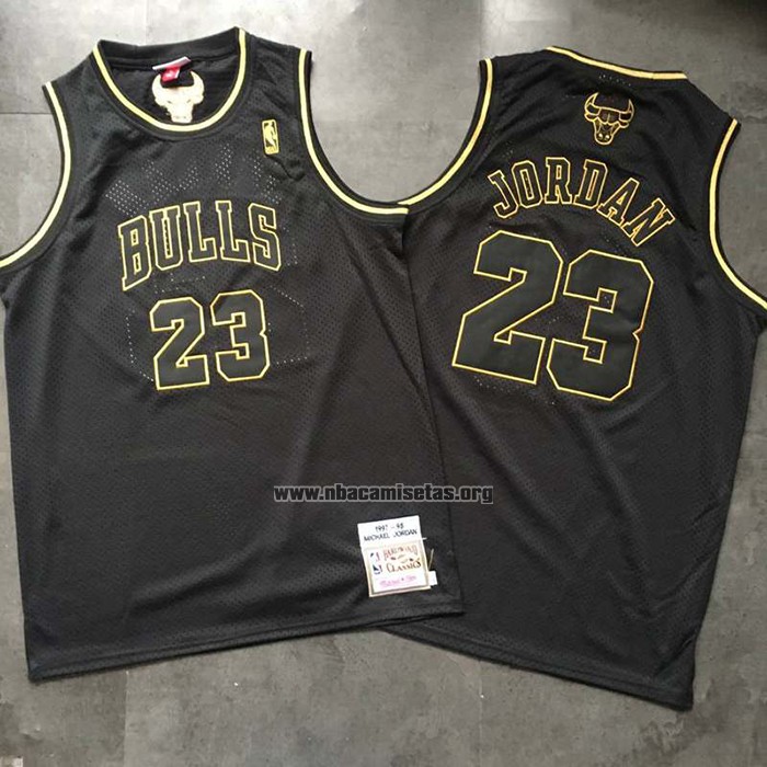 Camiseta Chicago Bulls Michael Jordan NO 23 Retro 1997-98 Negro